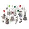 Christmas Charms, Metal Charms with Crystal Bead Dangles, 23 piece Assortment, Adorabilities
